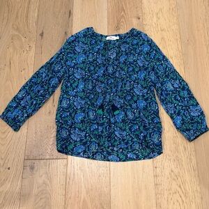 Vineyard Vines Blue and Green Floral Top